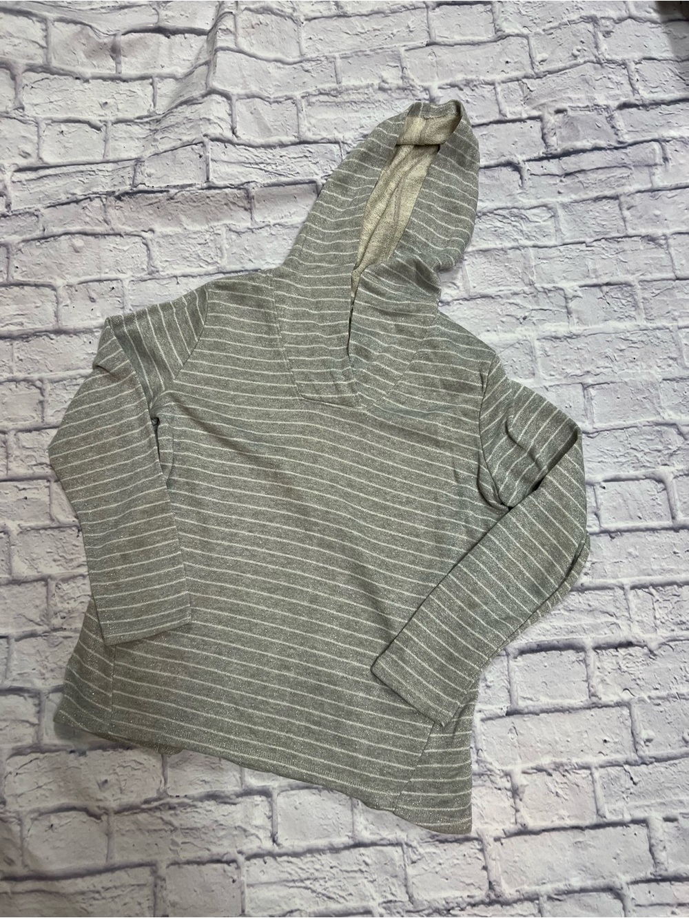 St. John's Bay Gray & White Stripe Hoodie